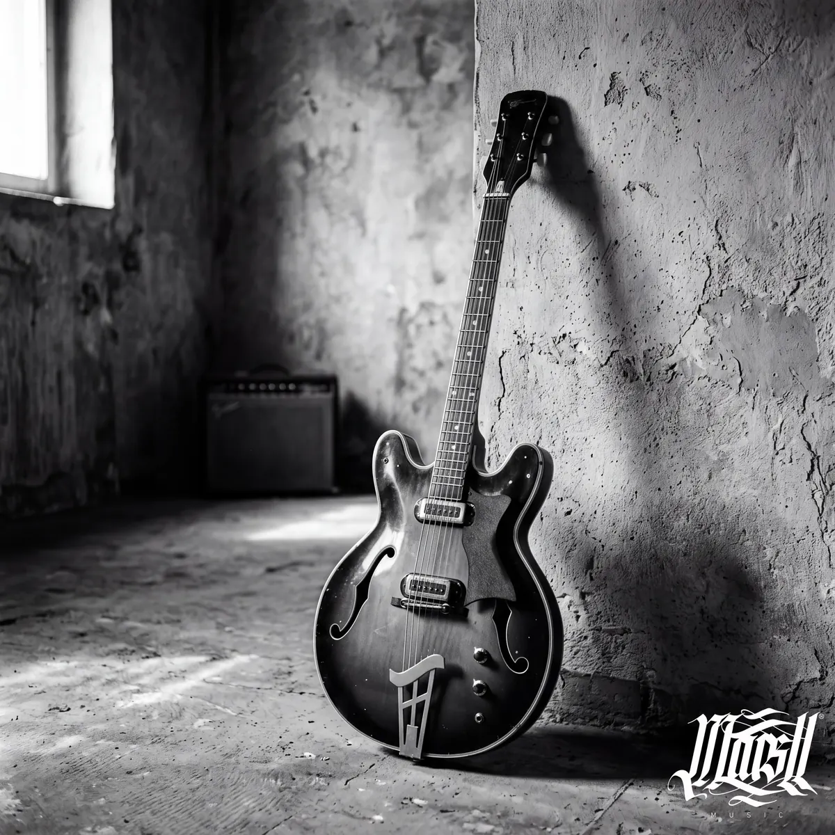 Cover des Songs Wenn die Lichter ausgehen von Marsll mit einer E-Gitarre in einem verlassenen Raum